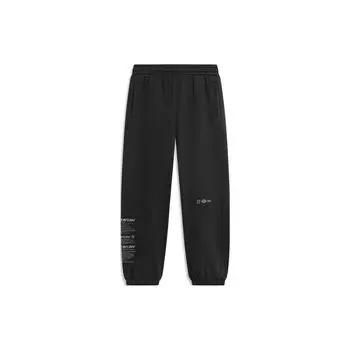 Штаны мужские спортивные Li Ning CF Su Series Letter средней талии с манжетами из флиса, трикотажные, черные AKLTB03-1 S