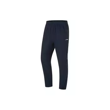 Штаны мужские спортивные Li Ning Fitness Series, однотонные, прямые, с эффектом отвода влаги, темно-синие, AKYU413-9 3XL