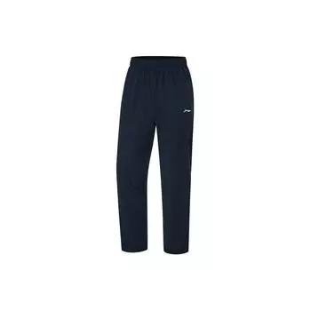 Штаны мужские спортивные Li Ning Fitness Series, однотонные, прямые, влагоотводящие, быстросохнущие, трикотажные, темно-синие, AYKU459-6 XL