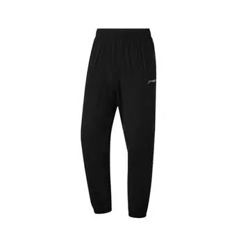 Штаны мужские спортивные Li Ning Running Series однотонные, средней талии, удобные, универсальные, дышащие, зауженные, трикотажные, черные YKLU271-1 2XL