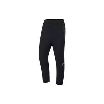Штаны мужские спортивные Li Ning Running Series, однотонные, прямые, светоотражающие, быстросохнущие, трикотажные, черные, AYKT427-2 M