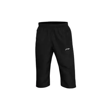 Штаны мужские спортивные Li Ning Running Training быстросохнущие, с семью точками, черные AKQR127-1 L