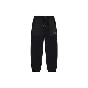 Штаны мужские спортивные однотонные флисовые теплые с манжетами Li Ning Wade Series, черные AYKSA85-1 XXL