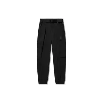 Штаны мужские спортивные однотонные свободного кроя с манжетами Li Ning Kung Fu Series, черные AYKU143-1 XL