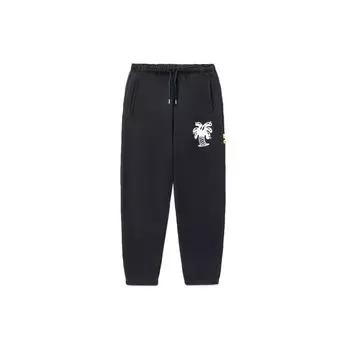 Штаны мужские спортивные с флисовой подкладкой и принтом из мультфильма Li Ning X Steven Harrington, теплые, черные AKLRF25-1 XXL