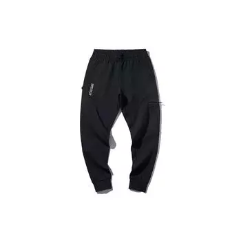 Штаны мужские спортивные с манжетами Li Ning Badfive Basketball Series, трикотажные, повседневные, для мужчин, новые, стандартные, черные AKLQ075-2 M