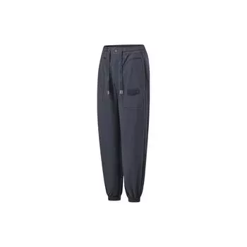 Штаны мужские спортивные свободные трикотажные Li Ning X Jackie Chan Collaboration Kung Fu Series, однотонные, со средней талией и манжетами, угольно-черные AKXT177-2 S