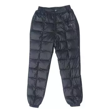 Штаны на гусином пуху для мужчин и женщин, теплые штаны на пуху, водонепроницаемые штаны для походов, легкие, с наполнителем из 90% белого гусиного пера S чёрный