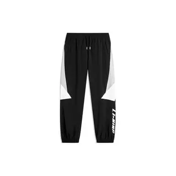 Штаны спортивные мужские Li Ning Color Block Letter со средней талией, зауженные книзу, черные AYKU363-1 L