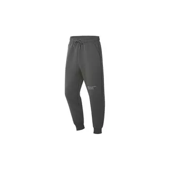 Штаны спортивные мужские Li Ning Training Series однотонные с буквенным принтом, на завязках, с манжетами, серые AKLSE87-4 M