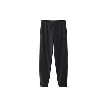 Штаны спортивные мужские трикотажные с вышитым логотипом Li Ning, черные AKLS423-1 L