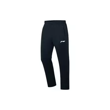 Штаны спортивные прямые трикотажные Li Ning Ping Pong Champion Series с однотонным логотипом, унисекс, черные AKLT239-1 XXL