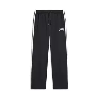 Штаны спортивные прямые трикотажные с боковыми полосками серии Li Ning Lifestyle, унисекс, черные AKLTB15-1 XL
