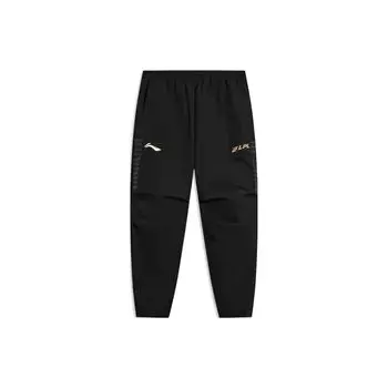 Штаны спортивные свободные трикотажные с буквенным принтом Li Ning Rng Team, мужские, черные, AYKT577-1 L