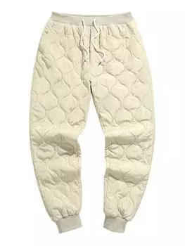Штаны ZAFUL с однотонным стеганым узором и завязками M света кофе