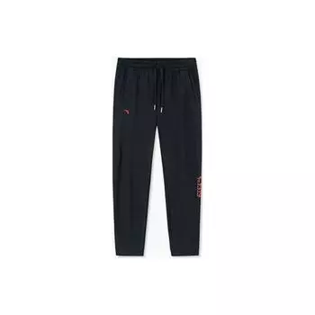 Штаны женские спортивные Anta Solid Color Logo Printed Knitted Couture с завязками на манжетах, черные 162237339-1 XL