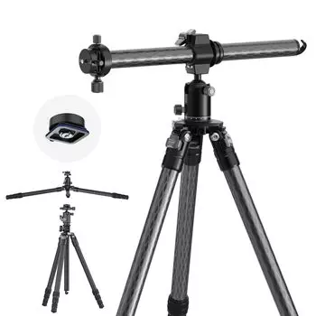 Штатив для фотосъемки NEEWER 177 см, горизонтальный, карбоновый, с гибкой установкой, панорамный, шарообразный, с QR-пластиной для низких