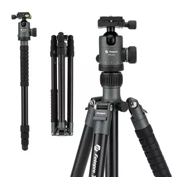 Штатив для камеры Fotopro 172 Compact Travel с шаровым съемным моноподом с функцией быстрого крепления, грузоподъемностью, серый штатив, головка, пластина, сумка, 12 кг,