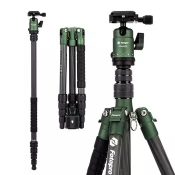 Штатив для путешествий Fotopro 152CM из углеродного волокна, компактный штатив для камеры с шаровой головкой, быстросъемная площадка, сумка для камеры, нагрузка до 8 кг, монопод для цифровой зеркальной камеры E