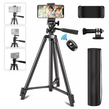 Штатив для смартфона PEYOU с пультом дистанционного управления Bluetooth, общая высота камеры, 4 уровня, совместимая с камерой смартфона, 3-сторонняя мини-зеркальная камера, с возможностью хранения данных на японском языке