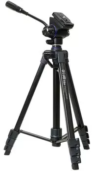 Штатив для смартфона SLIK 6400 Совместим с ВИДЕОкамерами и видео Рычажный замок Труба 21 мм Оснащен панорамной головкой для видео Общая высота Быстросъемный башмак чёрный