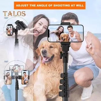 Штатив для сотового телефона, складной, 1,6 м, с дистанционным управлением, поворотный кронштейн на 360 градусов, съемка под разными углами, регулируемая высота, запись видео с камеры A