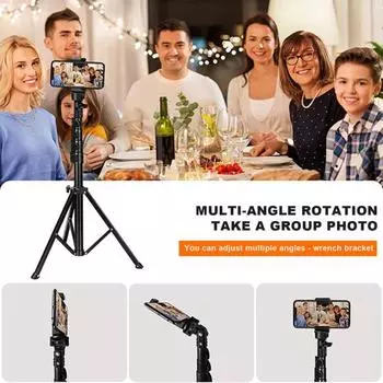 Штатив для сотового телефона, складной, 1,6 м, с дистанционным управлением, поворотный кронштейн на 360 градусов, съемка под разными углами, регулируемая высота, запись видео с камеры A
