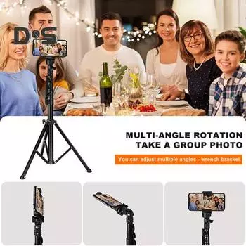 Штатив для сотового телефона, складной, 1,6 м, с дистанционным управлением, поворотный кронштейн на 360 градусов, съемка под разными углами, регулируемая высота, запись видео с камеры A
