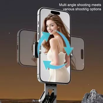 Штатив для телефона Yousheng, селфи-палка с заполняющей подсветкой, регулируемая длина, вращение на 360 градусов, портативный универсальный штатив для сотового телефона с беспроводным пультом дистанционного управления A чёрный