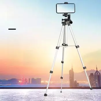 Штатив из алюминиевого сплава 3110 Silver для трансляций с мобильного телефона, рыбалки и установки термометра non-woven bag + E clip + outer box серебряный