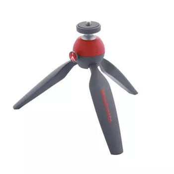 Штатив Manfrotto Mini для беззеркальной компактной шаровой видеосъемки PIXI Грузоподъемность Вес 190 г Камера, Камера, Камера, Головка, Рукоятка, Красный, 1 кг,