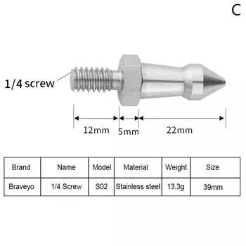 Штатив-штифт 1/4 3/8 M8 дюймов камера монопод ноги винт фиксированные аксессуары