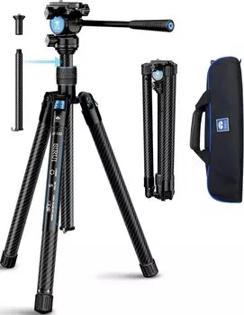 Штатив SIRUI из углеродного волокна, легкий, панорамный, компактный, с быстросъемными ножками, реверсивный, центральный, складной, максимальная нагрузка 11 фунтов