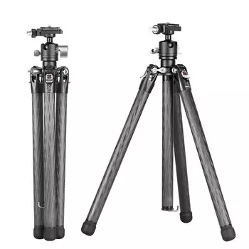 Штатив SWFOTO TT2340CE 4-уровневый штатив для смартфона, камеры, смартфона, компактный, карбоновый, для путешествий, мобильный, карбоновый, легкий, гибкий, Arca Swiss, маленький