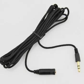 Штекер Джек ЗОЛОТО Стерео Новый Кабель для Наушников Аудио Черный 3.5мм 16 футов 5м Удлинитель