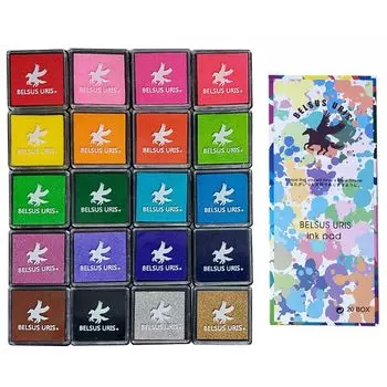Штемпельная подушечка BELSUS URIS, чернильная подушечка 20 цветов, совместимая с японской отечественной легкой, доступна в 5 типах, большая емкость, цветная печать на водной основе