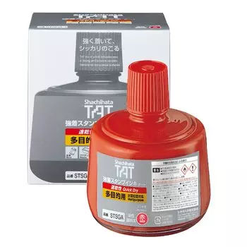 Штемпельная подушечка Shachihata Strong TAT Ink Quick Dry Многоцелевая большая бутылка красного цвета STSGA-3-R