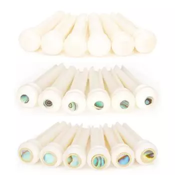 Штифты для моста для акустической гитары Miwayer, детали для гитары, колышки для моста из настоящей кости с ракушкой в горошек, 6 шт.