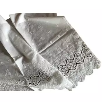 Штора Vivienne Cafe 60 x Штора цвета слоновой кости с вышивкой WK1975U2 [Кружево 120 см] слоновая кость