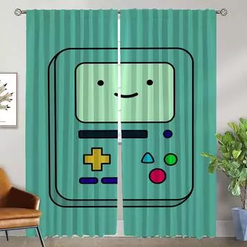 Шторы Adventure Times, занавески для детской комнаты, 2-панельные шторы для украшения на Хэллоуин, занавески для домашнего интерьера, перегородки W50xH70cmx2pcs-CL