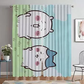 Шторы Chiikawas Blackout для камер, шторы, шторы для детской комнаты, тюль для спальни, перегородки, гостиной, кухни, дома W50xH70cmx2pcs-CL