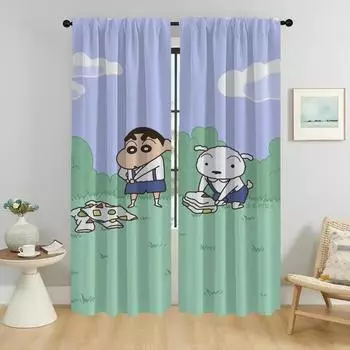 Шторы Crayon Blackout для гостиной, перегородки, шторы, тюль для спальни, противомоскитные шторы, 2 шт., для детей W50xH70cmx2pcs-CL