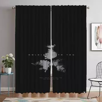 Шторы для детской комнаты Twenty One Pilots Window Curtain for Room 2 Panel Shades Tulle for Bedroom Home Interior Curtains Partition W50xH70cmx2pcs-CL