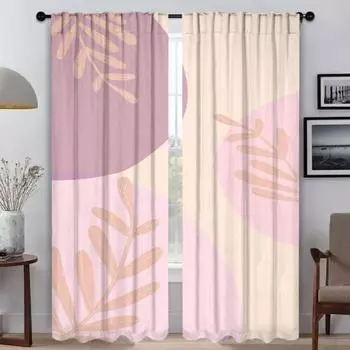 Шторы для детской комнаты в лаконичном стиле Растения Украшения на Хэллоуин Тюль для спальни Затемняющие шторы Шторы для домашнего интерьера W50xH70cmx2pcs-CL