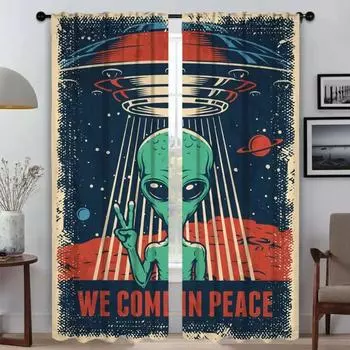 Шторы для детской комнаты, внеземные шторы для гостиной, тюль для спальни, противомоскитные шторы, 2 шт., перегородка для дома W50xH70cmx2pcs-CL