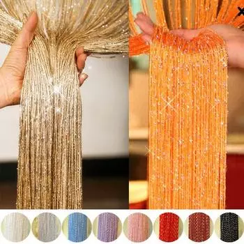 Шторы для гостиной, нитяные шторы, струнные занавески, дверные бусины, прозрачные шторы для окна, спальни, гостиной, Cortinas, салона 100 by 200cm