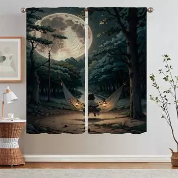 Шторы для кухни Quiet Night для дверей, затемняющие шторы для перегородок, затемняющие шторы для гостиной, щупальца, шифоновые подхваты для штор W50xH70cmx2pcs-CL