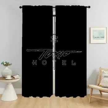 Шторы для окон в комнату 2 панели Tokio Hotel Shades Шторы от комаров 2 шт Тюль для спальни Шторы для домашнего интерьера W50xH70cmx2pcs-CL