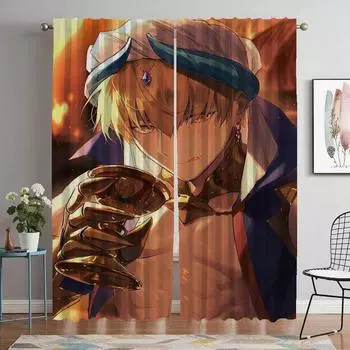 Шторы Fate для спальни, гостиной, занавески, перегородки, украшения на Хэллоуин, домашний интерьер, шторы из 2 предметов, затемнение кухни W50xH70cmx2pcs-CL