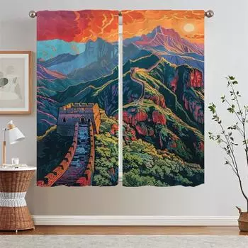 Шторы из бисера для детской комнаты Great Wall Modern Home Decoration Тюль для кухни Шторы для гостиной Комплект из 2 предметов W50xH70cmx2pcs-CL